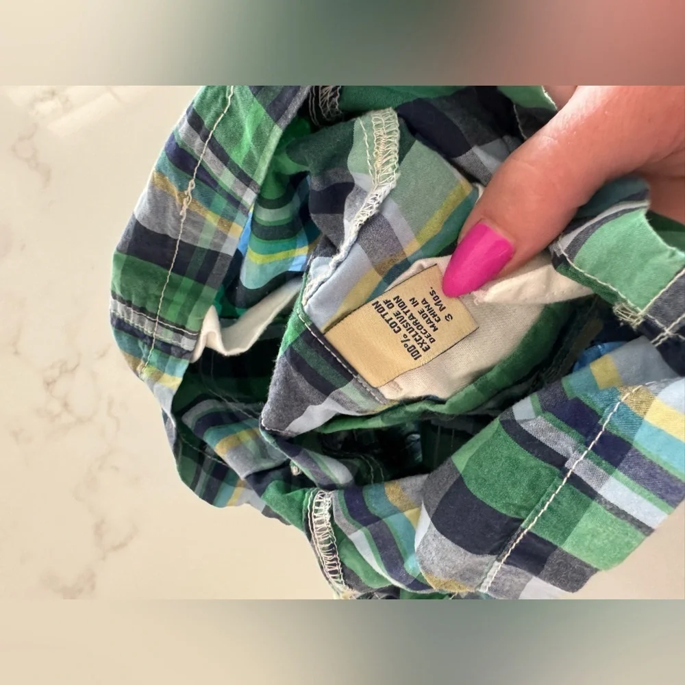 Vintage OshKosh B'gosh Green Plaid shortalls